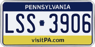 PA license plate LSS3906