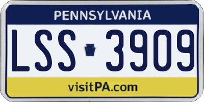PA license plate LSS3909