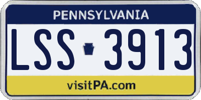 PA license plate LSS3913