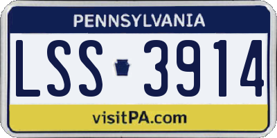 PA license plate LSS3914