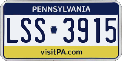 PA license plate LSS3915