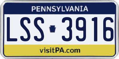PA license plate LSS3916