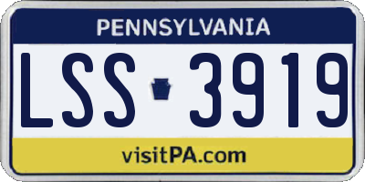 PA license plate LSS3919
