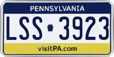 PA license plate LSS3923