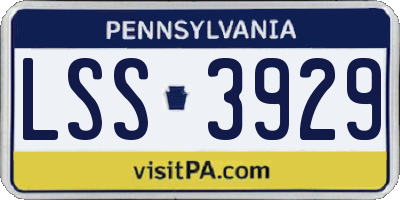 PA license plate LSS3929