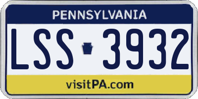 PA license plate LSS3932
