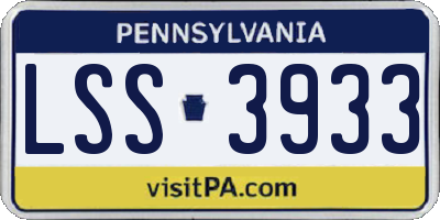 PA license plate LSS3933