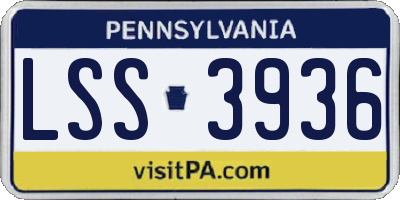 PA license plate LSS3936