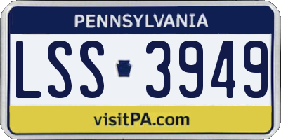 PA license plate LSS3949