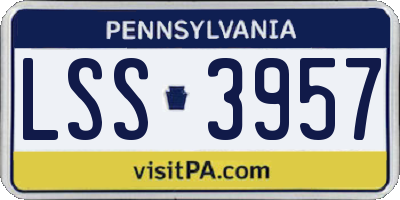 PA license plate LSS3957