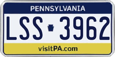 PA license plate LSS3962