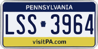 PA license plate LSS3964