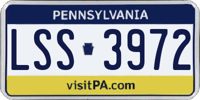 PA license plate LSS3972