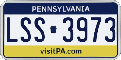 PA license plate LSS3973