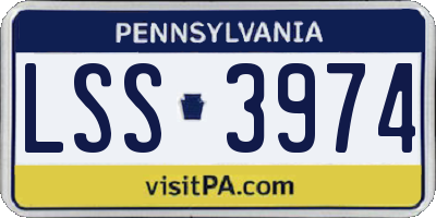 PA license plate LSS3974