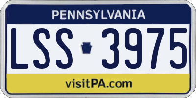 PA license plate LSS3975