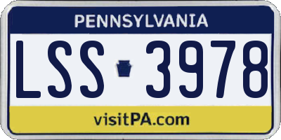 PA license plate LSS3978