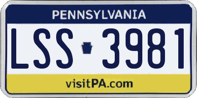 PA license plate LSS3981