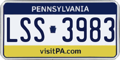 PA license plate LSS3983