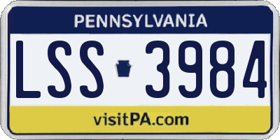 PA license plate LSS3984