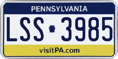 PA license plate LSS3985