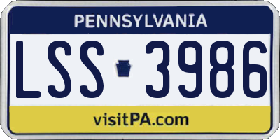 PA license plate LSS3986