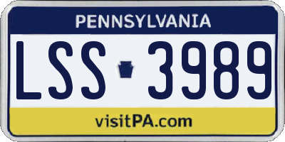 PA license plate LSS3989