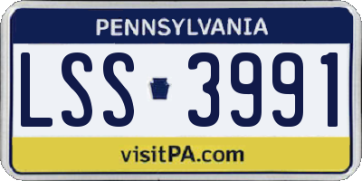 PA license plate LSS3991