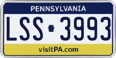 PA license plate LSS3993
