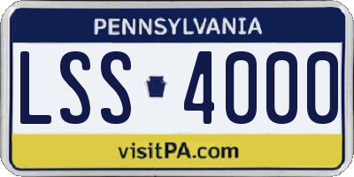 PA license plate LSS4000