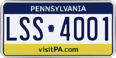 PA license plate LSS4001