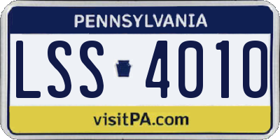 PA license plate LSS4010