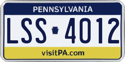 PA license plate LSS4012