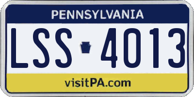 PA license plate LSS4013