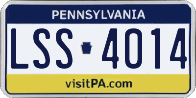 PA license plate LSS4014