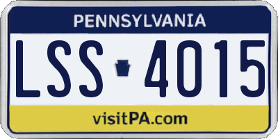 PA license plate LSS4015