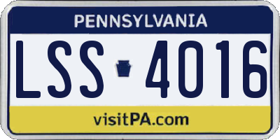 PA license plate LSS4016