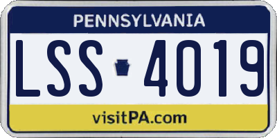 PA license plate LSS4019
