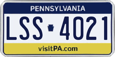PA license plate LSS4021
