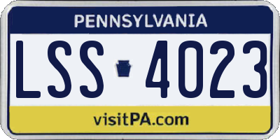 PA license plate LSS4023