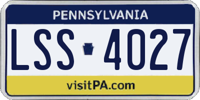 PA license plate LSS4027