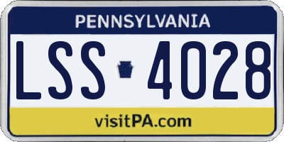 PA license plate LSS4028