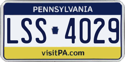 PA license plate LSS4029