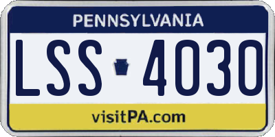 PA license plate LSS4030