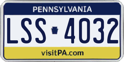 PA license plate LSS4032