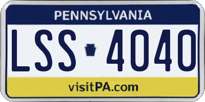 PA license plate LSS4040