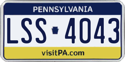 PA license plate LSS4043