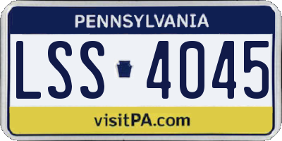PA license plate LSS4045