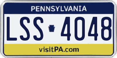 PA license plate LSS4048