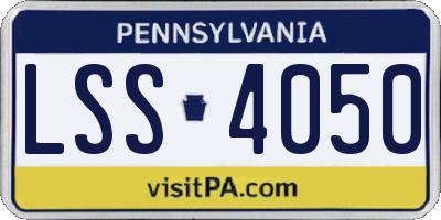 PA license plate LSS4050